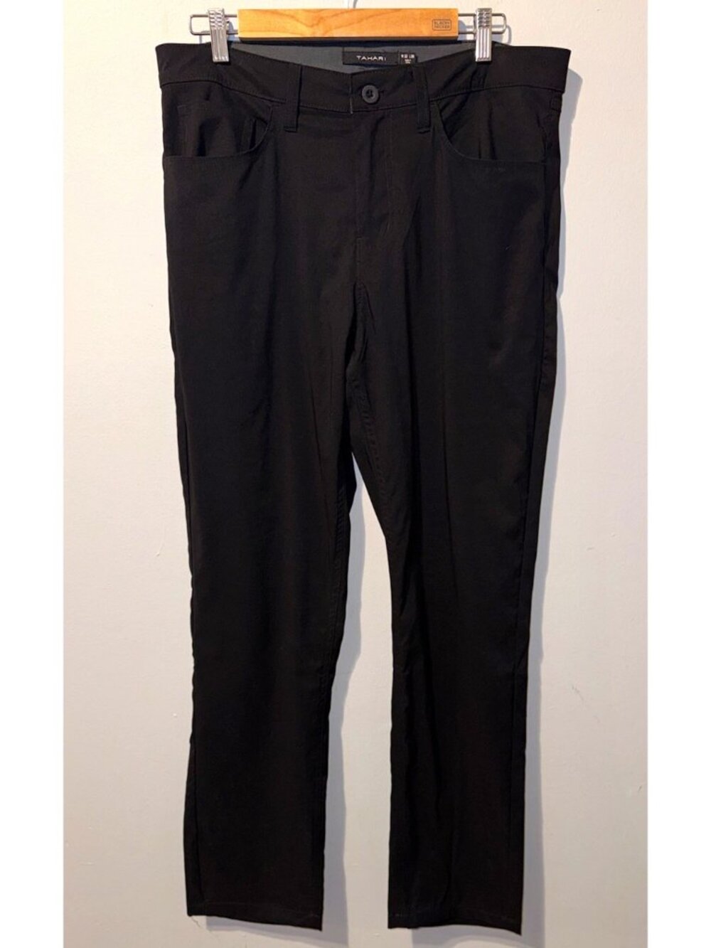 Tahari Men’s Black Slim Flat Front Dress Pants 32x30